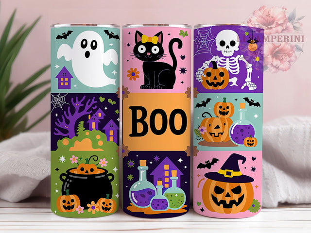 Cute Ghost Haunted House Halloween Tumbler, Haunted House Wrap, Boo Halloween Design, 20Oz Tumbler Sublimation, Spooky Cute Drinkware, Trick Or Treat Cup, Fall Festival Mug Sublimation Li Zamperini 