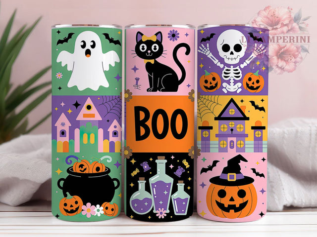 Cute Ghost Haunted House Halloween Tumbler, Haunted House Wrap, Boo Halloween Design, 20Oz Tumbler Sublimation, Spooky Cute Drinkware, Trick Or Treat Cup, Fall Festival Mug Sublimation Li Zamperini 