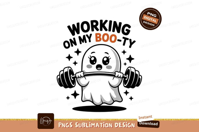 Cute ghost holding scythe with boo text halloween Sublimation Designangry 