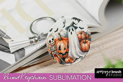Cute Ghost Keychain - Halloween Keychain Sublimation Sublimation OrangeBrushStudio 