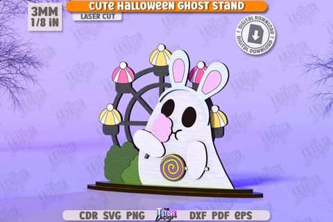 Cute Ghost Laser Cut Bundle | Halloween Characters | Halloween Decorations | CNC Files SVG The T Store Design 