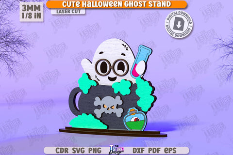 Cute Ghost Laser Cut Bundle | Halloween Characters | Halloween Decorations | CNC Files SVG The T Store Design 