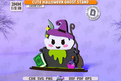 Cute Ghost Laser Cut | Halloween Characters | Holiday Decorations | Good Ghost | Halloween Decorations | CNC File SVG The T Store Design 