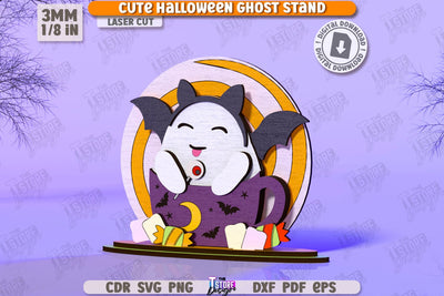 Cute Ghost Laser Cut | Halloween Characters | Holiday Decorations | Good Ghost | Halloween Decorations | CNC File SVG The T Store Design 