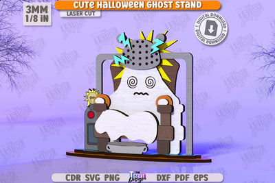 Cute Ghost Laser Cut | Halloween Characters | Holiday Decorations | Good Ghost | Halloween Decorations | CNC File SVG The T Store Design 