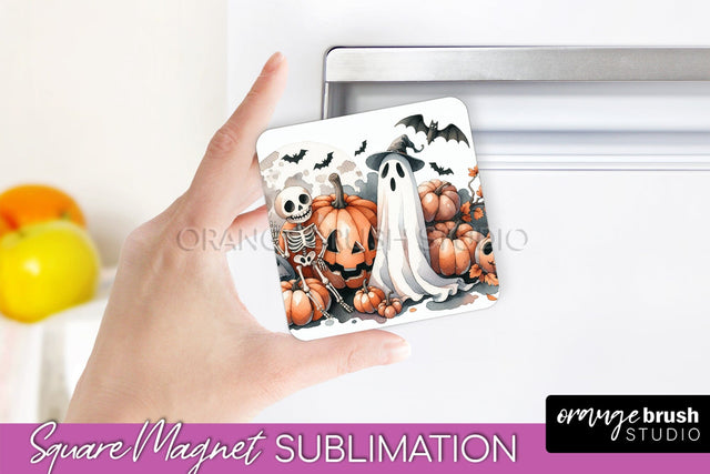Cute Ghost Magnet Sublimation - Halloween Magnet Designs Sublimation OrangeBrushStudio 
