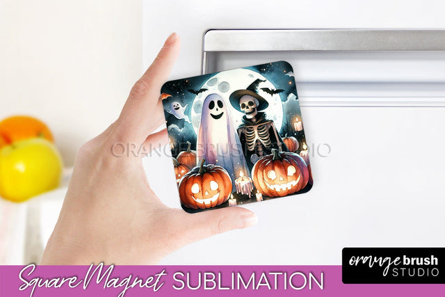 Cute Ghost Magnet Sublimation - Halloween Magnet Designs Sublimation OrangeBrushStudio 