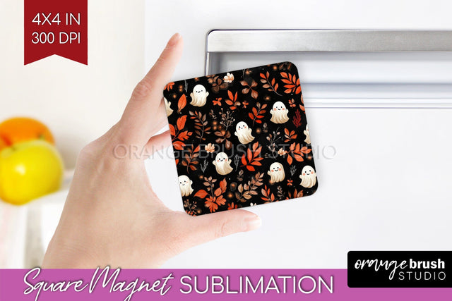 Cute Ghost Magnet Sublimation - Halloween Magnet PNG Sublimation OrangeBrushStudio 