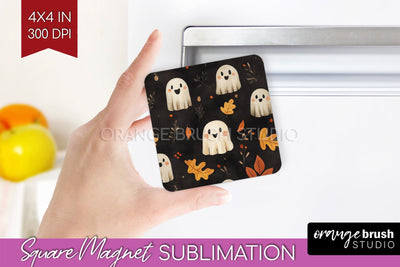 Cute Ghost Magnet Sublimation - Halloween Magnet PNG Sublimation OrangeBrushStudio 