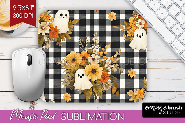 Cute Ghost Mouse Pad Sublimation - Halloween Mouse Pad PNG Sublimation OrangeBrushStudio 
