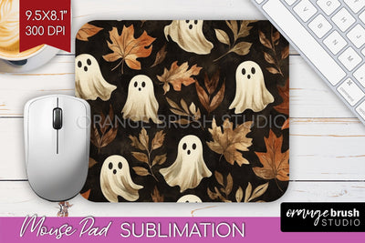 Cute Ghost Mouse Pad Sublimation - Halloween Mouse Pad PNG Sublimation OrangeBrushStudio 
