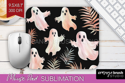 Cute Ghost Mouse Pad Sublimation - Halloween Mouse Pad PNG Sublimation OrangeBrushStudio 