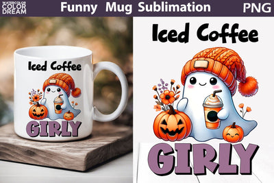 Cute Ghost Mug | Halloween Sarcastic Quotes Mug | Spooky Mug Sublimation Sublimation WatercolorColorDream 