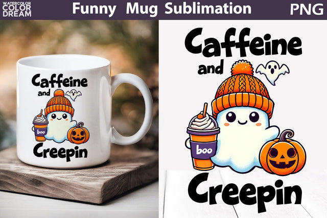 Cute Ghost Mug | Halloween Sarcastic Quotes Mug | Spooky Mug Sublimation Sublimation WatercolorColorDream 