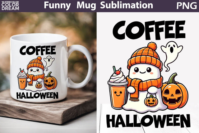 Cute Ghost Mug | Halloween Sarcastic Quotes Mug | Spooky Mug Sublimation Sublimation WatercolorColorDream 
