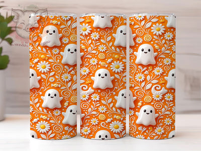 Cute Ghost Pattern 20oz Tumbler, Cute Ghost Pattern, Cute Ghost Tumbler, Ghost Tumbler Wrap, Cute Ghost PNG, Ghost Pattern PNG, Halloween Tumbler, 20oz Tumbler Wrap Sublimation Lara' s Designs 