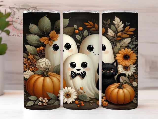 Cute Ghost Pumpkin Cozy Autumn Tumbler, Fall Pumpkin Cup Wrap, Autumn 20Oz Sublimation Design, Spooky Fall Drinkware, Cozy Autumn Coffee Cup, Halloween Pumpkin Tumbler, Vintage Fall Mug Sublimation Lara' s Designs 