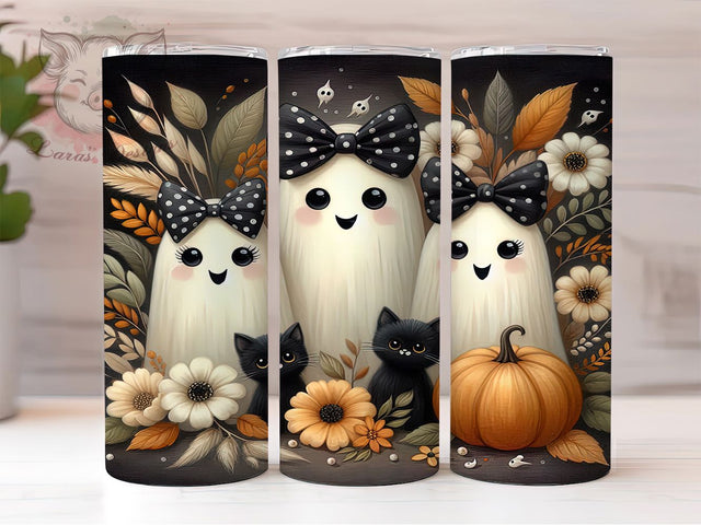 Cute Ghost Pumpkin Cozy Autumn Tumbler, Fall Pumpkin Cup Wrap, Autumn 20Oz Sublimation Design, Spooky Fall Drinkware, Cozy Autumn Coffee Cup, Halloween Pumpkin Tumbler, Vintage Fall Mug Sublimation Lara' s Designs 