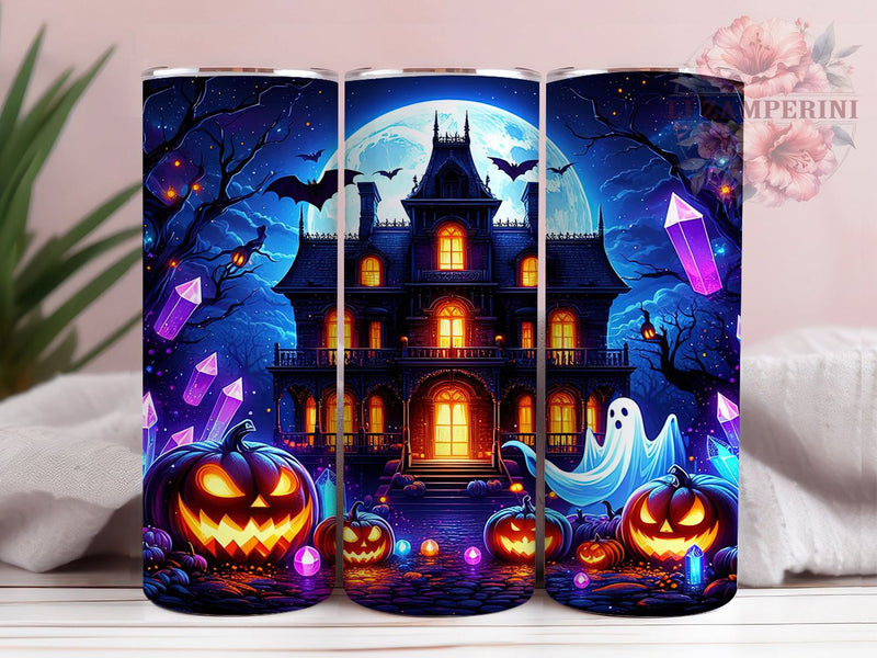 Cute Ghost Pumpkin Halloween Tumbler, Halloween Pumpkin 20Oz Sublimation, Spooky Fall Coffee Cup, Autumn Ghost Drinkware Design, Rustic Halloween Mug Wrap, Haunted Harvest Cup, Trick Or Treat Tumbler Sublimation Li Zamperini 