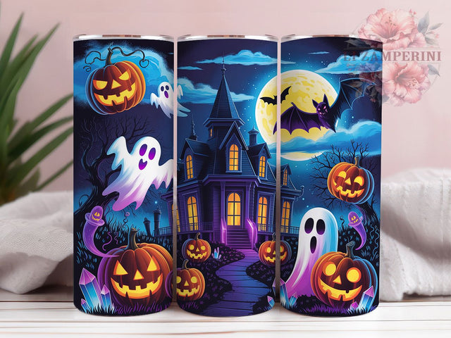 Cute Ghost Pumpkin Halloween Tumbler, Halloween Pumpkin 20Oz Sublimation, Spooky Fall Coffee Cup, Autumn Ghost Drinkware Design, Rustic Halloween Mug Wrap, Haunted Harvest Cup, Trick Or Treat Tumbler Sublimation Li Zamperini 