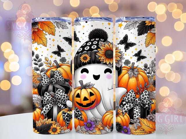 Cute Ghost Pumpkin Halloween Tumbler Wrap, Halloween Pumpkin Wrap, Fall 20Oz Design, Kawaii Ghost Cup, Autumn Halloween Drinkware, Spooky Pumpkin Tumbler, Ghost And Pumpkins Mug Design Sublimation SvggirlplusArt 