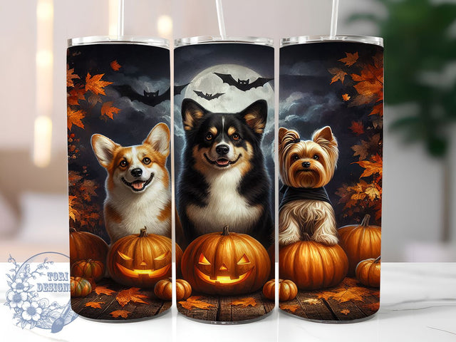 Cute Ghost Puppy Halloween Dog Tumbler, Ghost Puppy Mug, Spooky Pet Wrap, Dog Lover Halloween, 20Oz Tumbler Design, Cute Ghost Dogs, Pet Sublimation Cup Sublimation ToriDesigns 