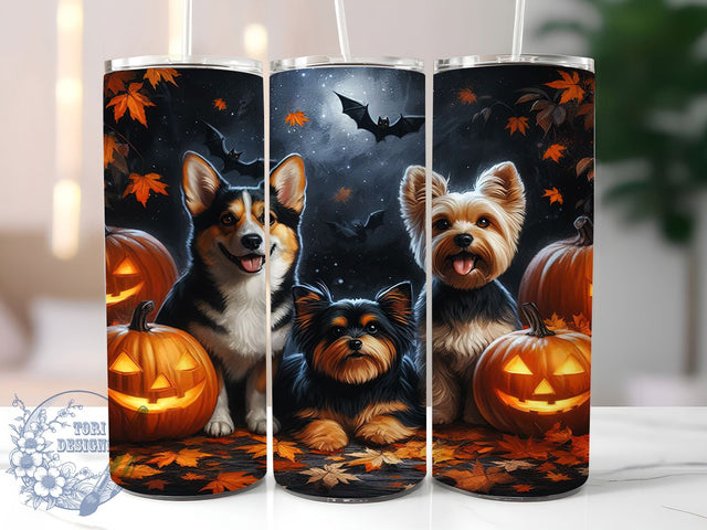 Cute Ghost Puppy Halloween Dog Tumbler, Ghost Puppy Mug, Spooky Pet Wrap, Dog Lover Halloween, 20Oz Tumbler Design, Cute Ghost Dogs, Pet Sublimation Cup Sublimation ToriDesigns 