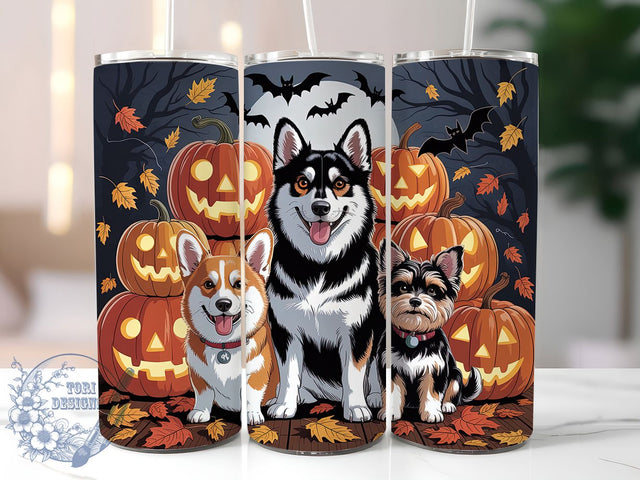 Cute Ghost Puppy Halloween Dog Tumbler, Ghost Puppy Mug, Spooky Pet Wrap, Dog Lover Halloween, 20Oz Tumbler Design, Cute Ghost Dogs, Pet Sublimation Cup Sublimation ToriDesigns 