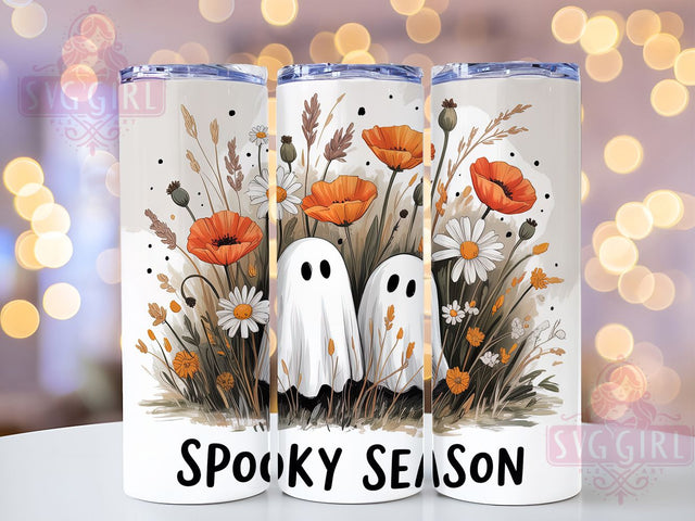 Cute Ghost Spooky Season Halloween Tumbler, Spooky Season Cup, Halloween 20oz Sublimation, Cute Ghost Drinkware, Boo Crew Mug Wrap, Haunted Night Cup Print, Trick or Treat Tumbler Design, Pastel Spooky Wrap Sublimation SvggirlplusArt 