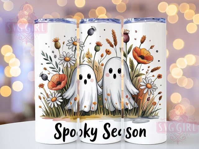 Cute Ghost Spooky Season Halloween Tumbler, Spooky Season Cup, Halloween 20oz Sublimation, Cute Ghost Drinkware, Boo Crew Mug Wrap, Haunted Night Cup Print, Trick or Treat Tumbler Design, Pastel Spooky Wrap Sublimation SvggirlplusArt 