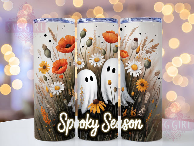Cute Ghost Spooky Season Halloween Tumbler, Spooky Season Cup, Halloween 20oz Sublimation, Cute Ghost Drinkware, Boo Crew Mug Wrap, Haunted Night Cup Print, Trick or Treat Tumbler Design, Pastel Spooky Wrap Sublimation SvggirlplusArt 
