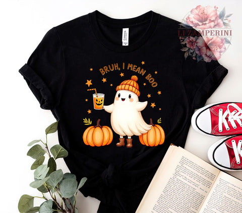 Cute Ghost, Spooky Vibes, Bruh I Mean Boo, Ghost PNG, Digital Download, Halloween Clipart, Funny Halloween, Halloween Decor Sublimation Li Zamperini 