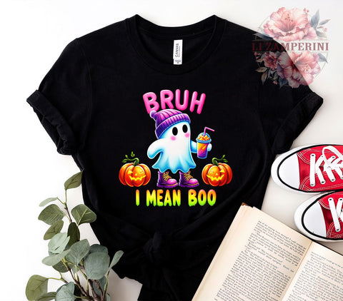 Cute Ghost, Spooky Vibes, Bruh I Mean Boo, Ghost PNG, Digital Download, Halloween Clipart, Funny Halloween, Halloween Decor Sublimation Li Zamperini 