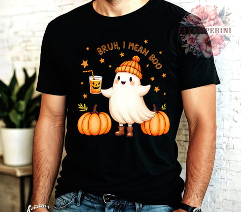 Cute Ghost, Spooky Vibes, Bruh I Mean Boo, Ghost PNG, Digital Download, Halloween Clipart, Funny Halloween, Halloween Decor Sublimation Li Zamperini 