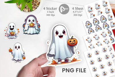 Cute Ghost Sticker Sublimation artnoy 