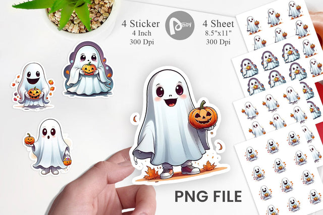 Cute Ghost Sticker Sublimation artnoy 