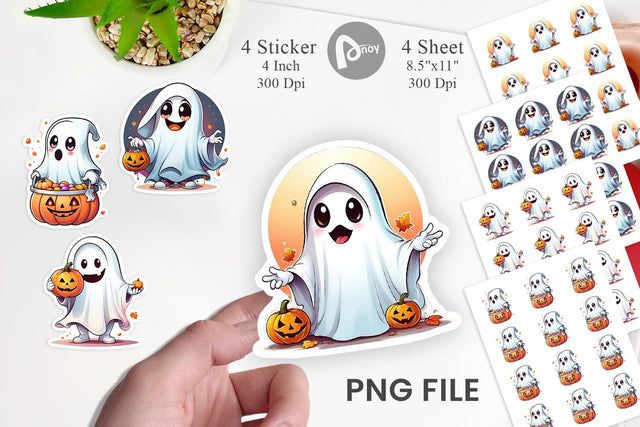 Cute Ghost Sticker Sublimation artnoy 