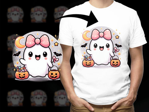 Cute Ghost Sublimation PNG, Halloween PNG File Sublimation Luvleigh Digitals 