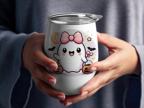 Cute Ghost Sublimation PNG, Halloween PNG File Sublimation Luvleigh Digitals 