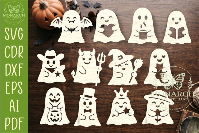 Cute Ghost SVG Halloween Shape bundle SVG APInspireddesigns 