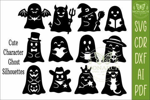 Cute Ghost SVG Halloween Shape bundle SVG APInspireddesigns 
