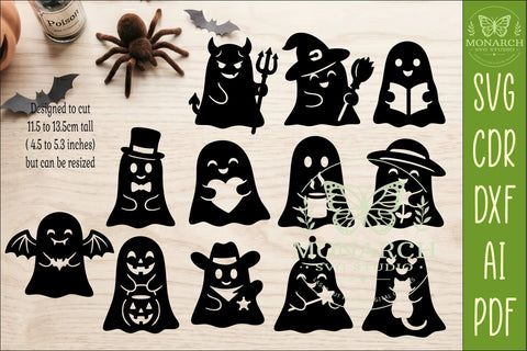 Cute Ghost SVG Halloween Shape bundle SVG APInspireddesigns 