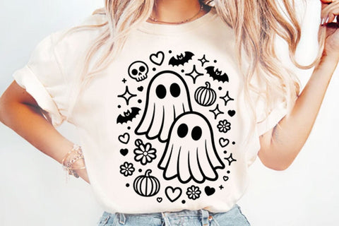 Cute Ghost Trendy Halloween PNG Designs Sublimation Shahin alam 
