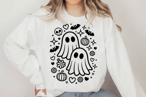 Cute Ghost Trendy Halloween PNG Designs Sublimation Shahin alam 