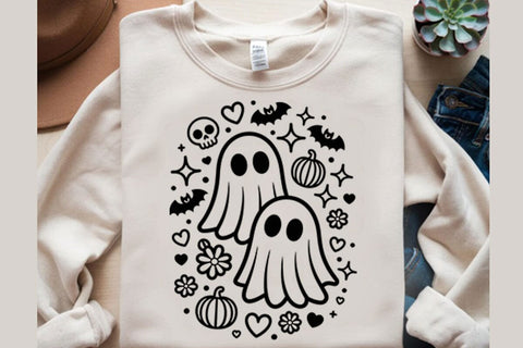 Cute Ghost Trendy Halloween PNG Designs Sublimation Shahin alam 