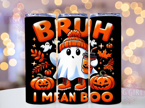 Cute Ghost Tumbler, Fall Halloween Decor, 20oz Sublimation, Halloween Gift, Spooky Season Tumbler, Autumn Ghost Design, Instant Digital Download Sublimation SvggirlplusArt 