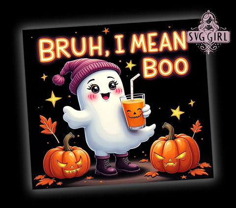 Cute Ghost Tumbler, Spooky Season Wrap, 20 oz Halloween Tumbler, Spooky Vibes Design, PNG File for Tumbler, Halloween Decor, Fun Halloween Mug, Ghostly Sublimation Sublimation SvggirlplusArt 