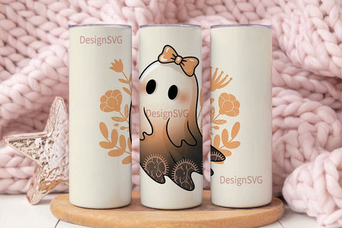 Cute Ghost Tumbler Wrap PNG Sublimation DesignSVG 