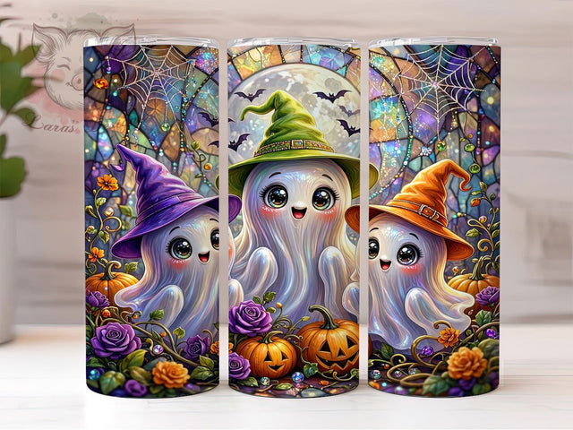 Cute Ghost Witch Halloween 20oz Tumbler, Ghost Witch, Cute Halloween, 20oz Wrap, Pastel Spooky, Whimsical Style, Sublimation Tumbler, Festive Pattern Sublimation Lara' s Designs 