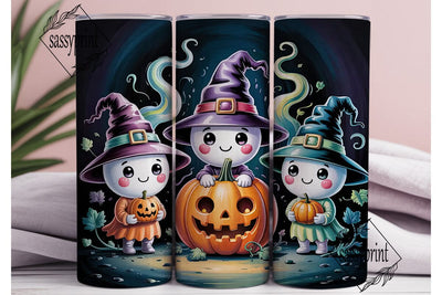 Cute Ghost Witch Halloween 20oz Tumbler Sublimation sassyprint 